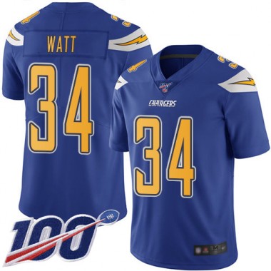 Los Angeles Chargers NFL Football Derek Watt Electric Blue Jersey Youth Limited #34 100th Season Rush Vapor Untouchable